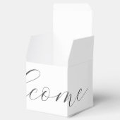 Chique witte bruiloft welkom | Bedankt Favoriet Bo Bedankdoosjes (Geopend)