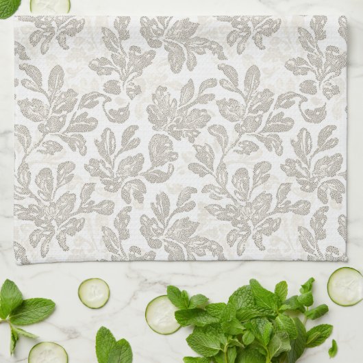 Chique Witte Crème Bloem Theedoek (Gevouwen)