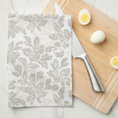 Chique Witte Crème Bloem Theedoek (Quarter Fold)