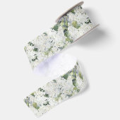 Chique witte crème bloemen bruiloft satijnen lint (Achterkant)