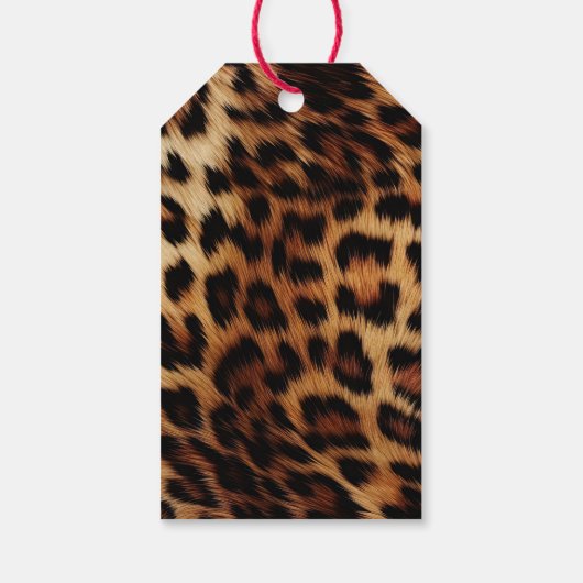 Chique witte crème Leopard gouden glitter Cadeaulabel (Achterkant)