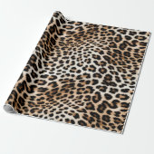 Chique witte crème luipaard print cadeaupapier (Uitgerold)