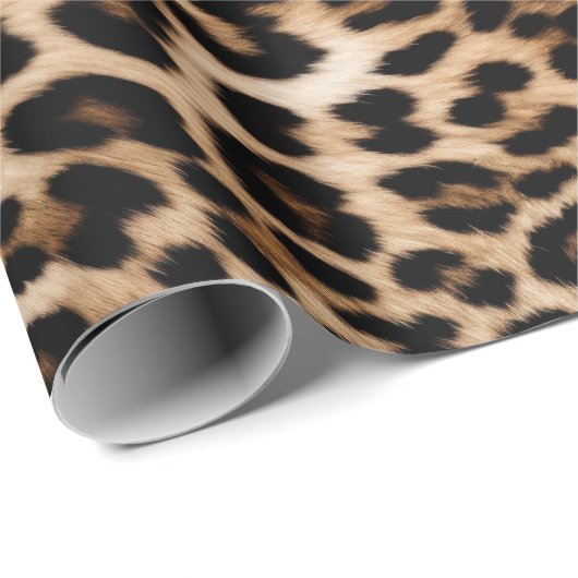 Chique witte crème luipaard print cadeaupapier (Rol Hoek)