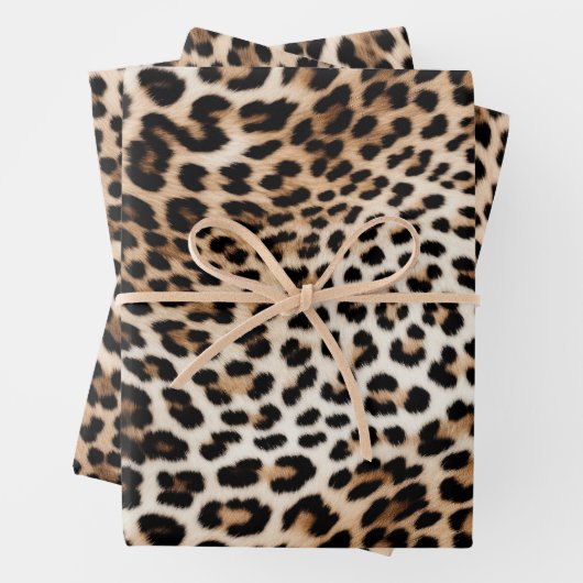 Chique witte crème luipaard print inpakpapier vel (In situ)
