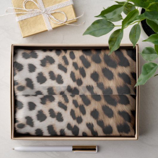 Chique witte crème luipaard print tissuepapier (Geschenk)