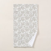 Chique witte crèmelaat bloem bad handdoek (Handdoek)