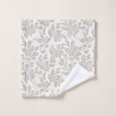 Chique witte crèmelaat bloem bad handdoek (Wasdoekje)
