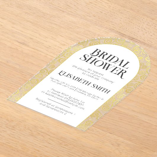 Chique witte en gouden bloeiende winter bruidsuitn acryl uitnodigingen (Laagn)