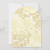 Chique witte en gouden bloeiende winter bruidsuitn kaart (Achterkant)