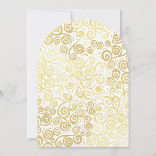 Chique witte en gouden bloeiende winter bruidsuitn kaart (Achterkant)