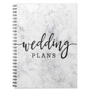 Chique witte en grijze marmeren trouwplanner notitieboek