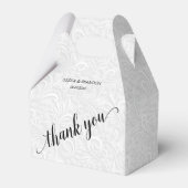 Chique witte filigraan bruiloft dank u bedankdoosjes (Voorkant Zijde)