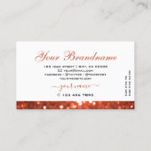 Chique witte glimmerik Vermilion rode glinstering Visitekaartje (Achterkant)