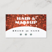 Chique witte glimmerik Vermilion rode glinstering Visitekaartje (Voorkant)