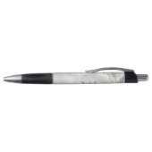 Chique witte gouden glinster agaat monogram script pen (Bovenkant)