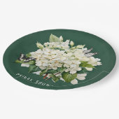 Chique witte hortensia en vlinder Vrijgezellenfees Papieren Bordje (Gekanteld)