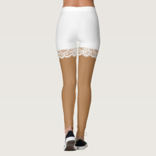 Chique witte kanten faux shorts leggings
