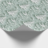 Chique witte kerstverpakking met bomen cadeaupapier (Hoek)