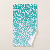 Chique witte luipaardvlekken op turquoise bad handdoek (Handdoek)