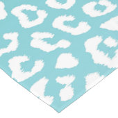 Chique witte luipaardvlekken op turquoise korte tafelloper (Hoek)