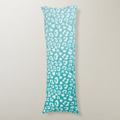Chique witte luipaardvlekken op turquoise lichaamskussen (Voorkant Verticaal)