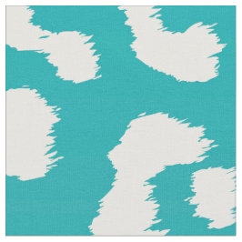 Chique witte luipaardvlekken op turquoise stof