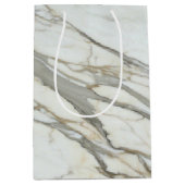 Chique witte marmer, graniet textuur medium cadeauzakje (Voorkant)