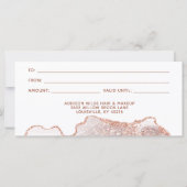 Chique witte marmeren agaat roze gouden cadeaubon (Achterkant)