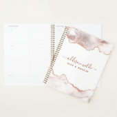 Chique witte marmeren agaat roze gouden glans planner (Display)