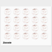 Chique witte marmeren agaat roze gouden glitter ronde sticker (Vel)