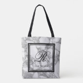 Chique witte marmeren steen textuur aangepaste mon tote bag (Achterkant)