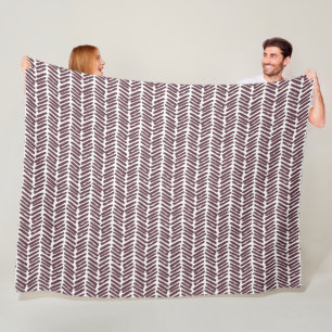 Chique Witte Merlot Wijn Rood Abstract Chevron Art Fleece Deken