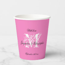 Chique Witte Monogram Zwarte Namen Mooie Roze Papi