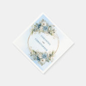 Chique Witte Pioenrozen Gouden Frame Bruiloft Serv Servet (Hoek)