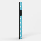 Chique witte polka stippen op turquoise Case-Mate iPhone case (Achterkant/rechts)