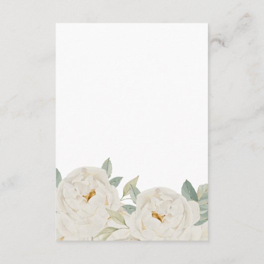 CHIQUE WITTE ROOS BLOEMEN BRUILOFT DETAILS QR CODE INFORMATIEKAARTJE (Achterkant)