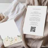 CHIQUE WITTE ROOS BLOEMEN BRUILOFT DETAILS QR CODE INFORMATIEKAARTJE