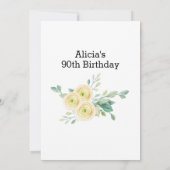 Chique witte roos eucalyptus groen 90e verjaardag kaart (Achterkant)