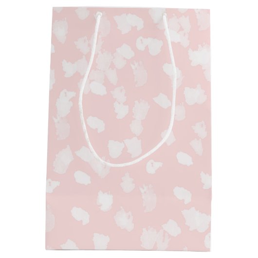 Chique witte roze vlekken medium cadeauzakje (Achterkant)