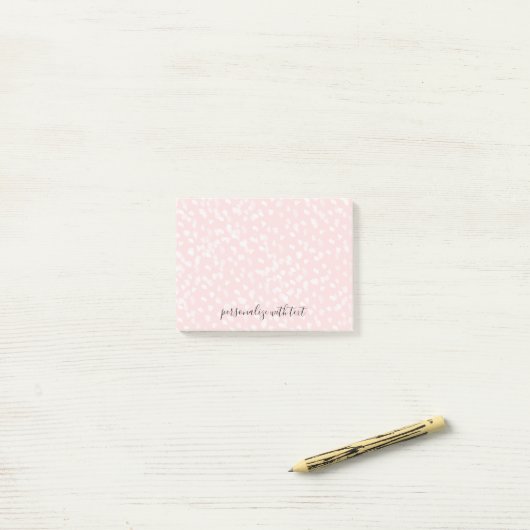 Chique witte roze vlekken post-it® notes (Op bureau)
