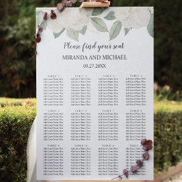 CHIQUE WITTE ROZEN BLOEMEN BOTANISCHE bruiloft zit Poster