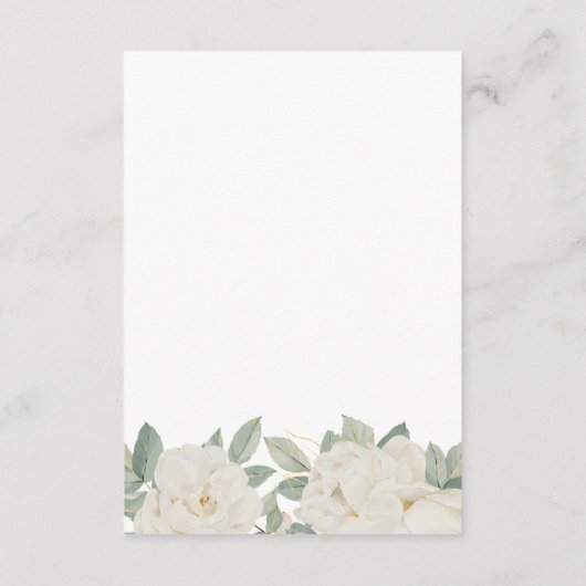 CHIQUE WITTE ROZEN BLOEMEN Lente SCHEMA VAN EVENEM Informatiekaartje (Achterkant)