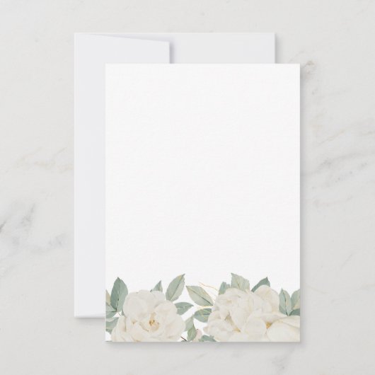 CHIQUE WITTE ROZEN BLOEMEN Lente SCHEMA VAN EVENEM Kaart (Achterkant)