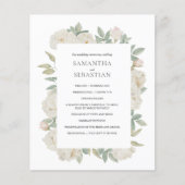 CHIQUE WITTE ROZEN | Botanisch huwelijksprogramma (Voorkant)