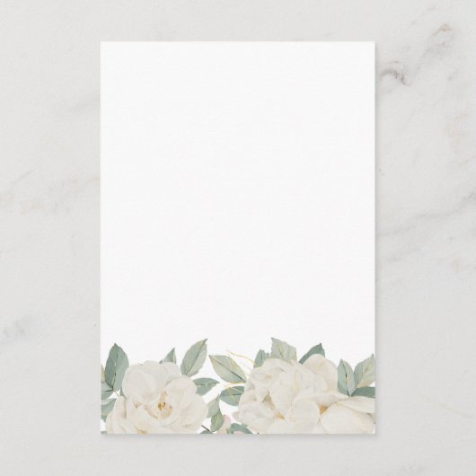 CHIQUE WITTE ROZEN BRUILOFT- GASTDETAILS INFORMATIEKAARTJE (Achterkant)