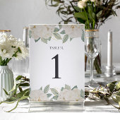 CHIQUE WITTE ROZEN Gepersonaliseerd Tafelnummer