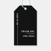 Chique witte typografie minimalist Dank u bruiloft Cadeaulabel (Achterkant)