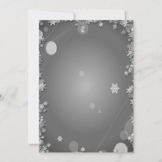 Chique witte zwarte kerstballen sterren vakantie kaart (Achterkant)