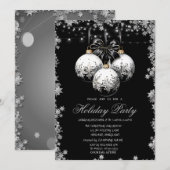 Chique witte zwarte kerstballen sterren vakantie kaart (Voorkant / Achterkant)