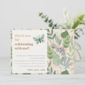 Chique woestijn blush vlinder tuin Baby shower Bedankkaart (Staand voorkant)